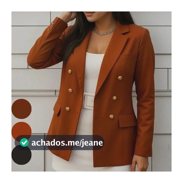 Blazer Feminino Alfaiataria Manga Longa Social Inverno