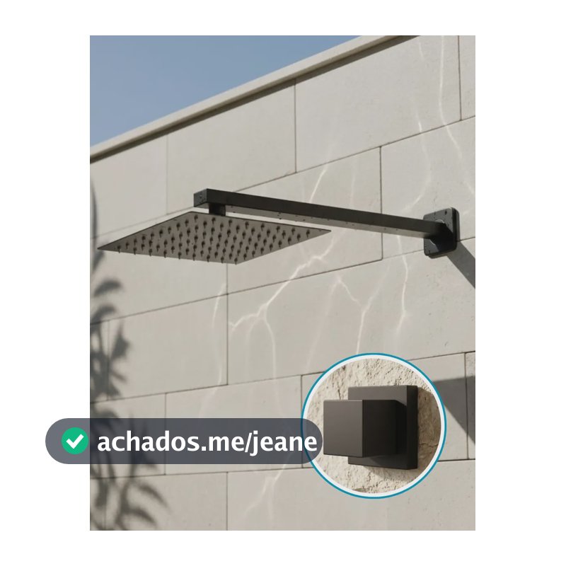 Ducha Quadrada Inox 30x30 Piscina Área Externa + Acabamento