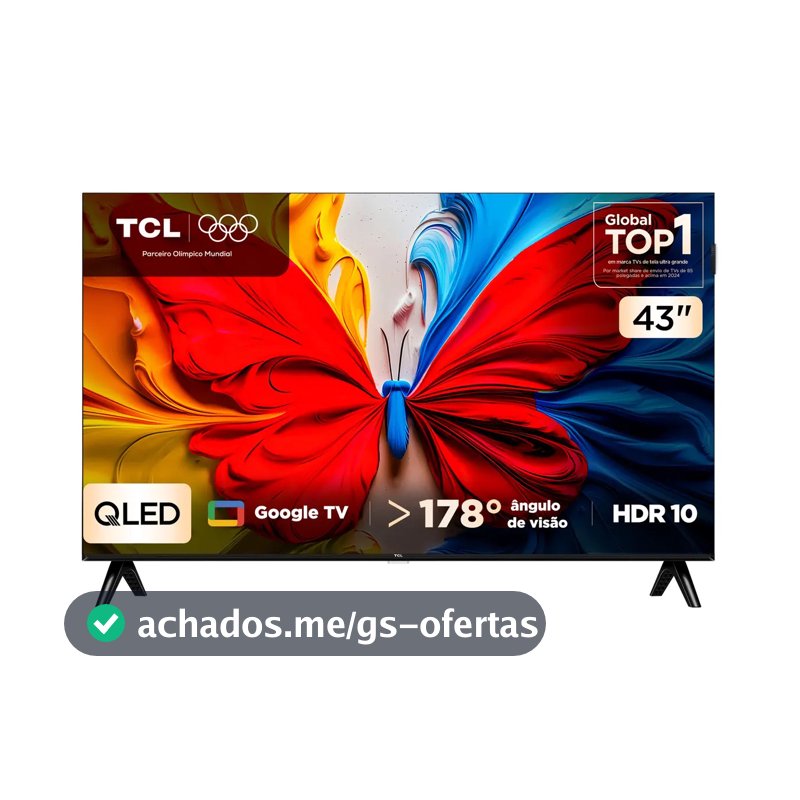 Smart Tv Tcl 43 Polegadas 43s5k Fhd Qled Hdr10 Google Tv