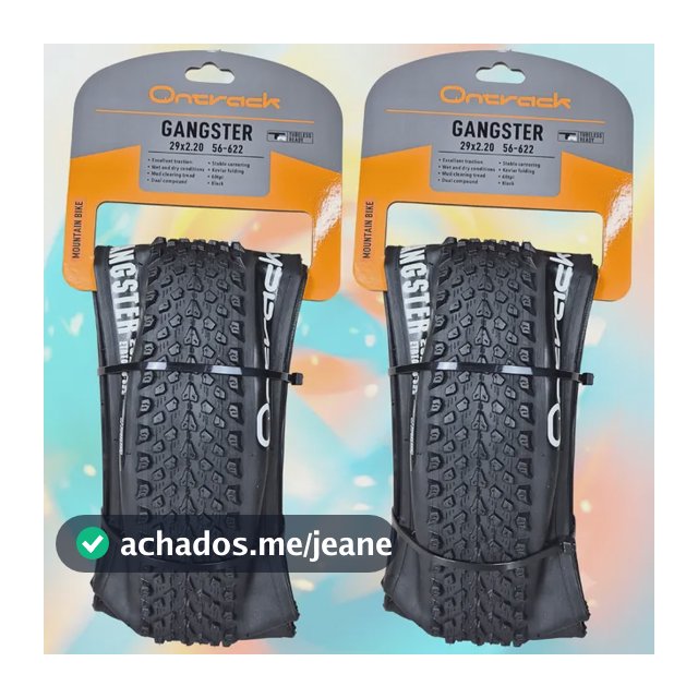 2 Pneu 29x2.20 Kevlar Tubeless Ontrack Gangster Mtb 60tpi Preto