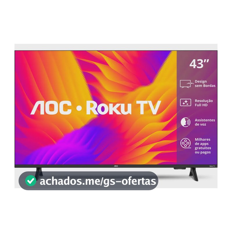 Smart Tv 43 Aoc Led Roku Full Hd Wi-fi 60hz Hdmi Usb 43s5155/78g