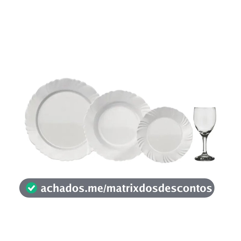 Conjunto Jantar Nadir Opaline Branco 16 Peças Vidro Temperado