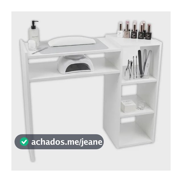 Mesa Para Manicure Profissional De Nail Designer Com Nichos Branco