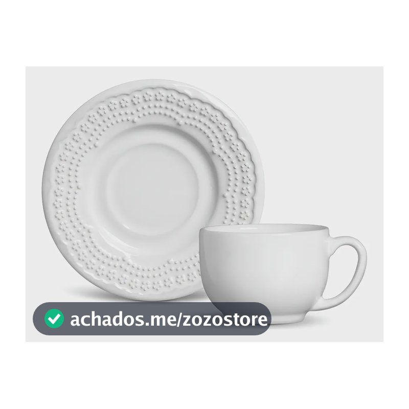 Jogo Café da Manhã Porto Brasil 12 Peças Cerâmica Feldspática Branca