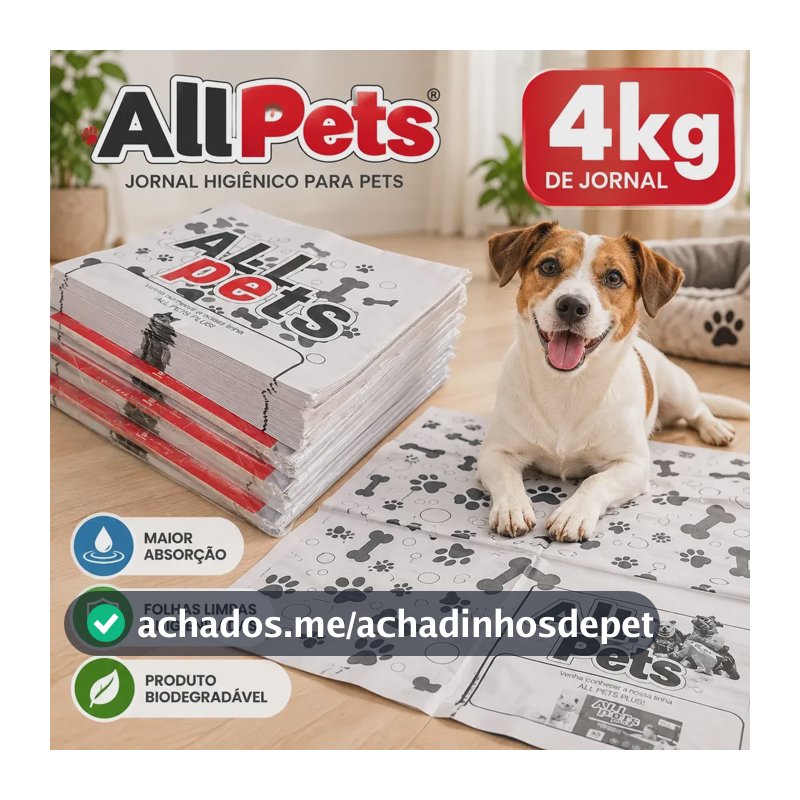 Jornal Pet 240 Folhas Grandes 58x65 - Higiene Animal 4kg!!!! Branco