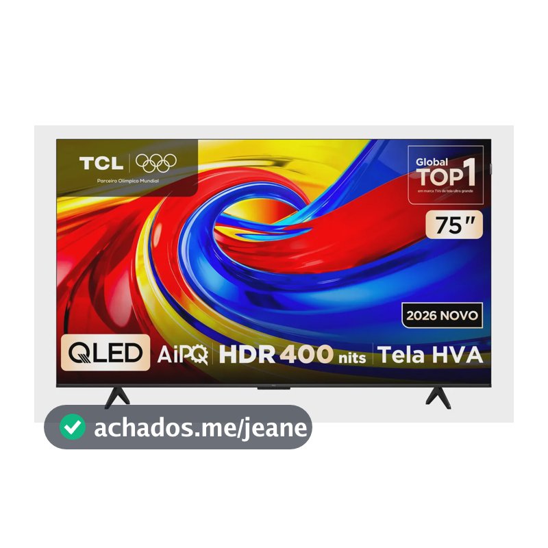Smart TV TCL 75 Polegadas QLED 4K P7L WiFi Bluetooth Google TV HDR10+ 120 Hz VRR AIPQ 75P7L