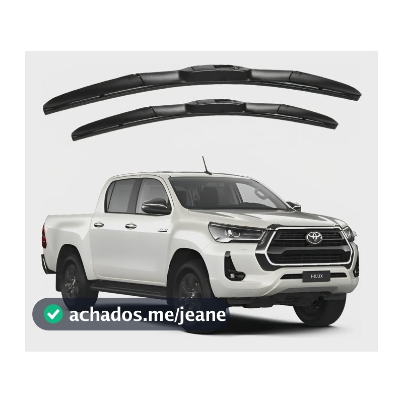 Par Palhetas Hilux 2017 A 2024 Limpador De Parabrisa Chuva Preto Toyota Hilux Ano 17 2018 2019 2020 2021 2022 23 24