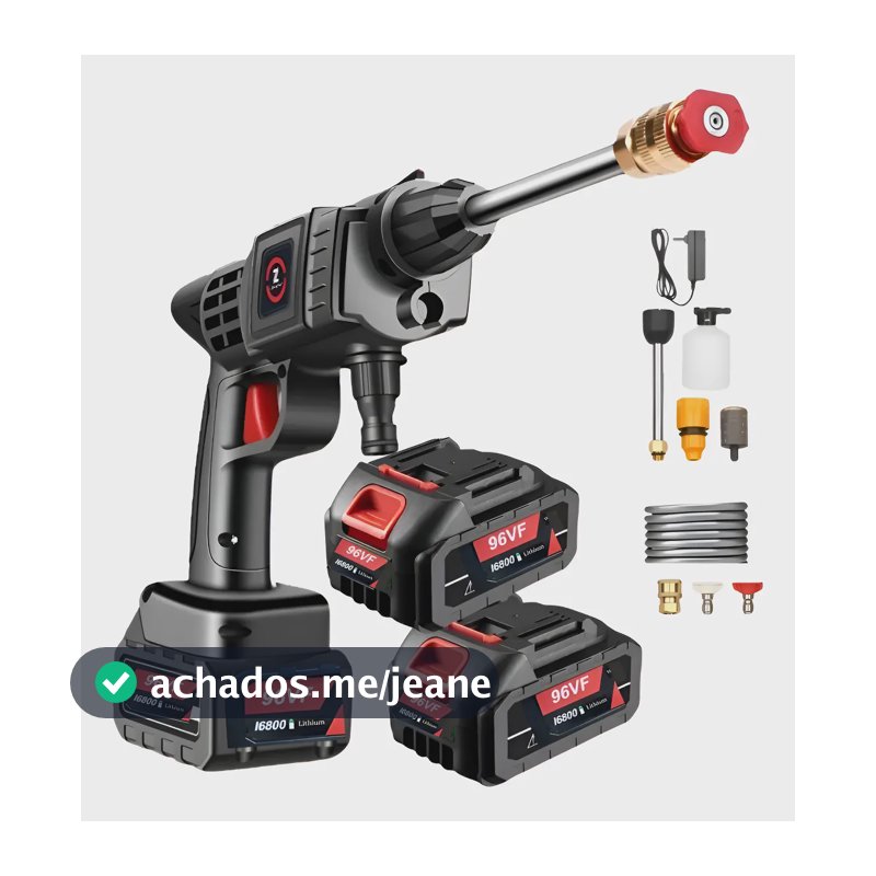 Lavadora Alta Pressão 96v Lava Jato 1000w Bivolt 110v/220v Preto
