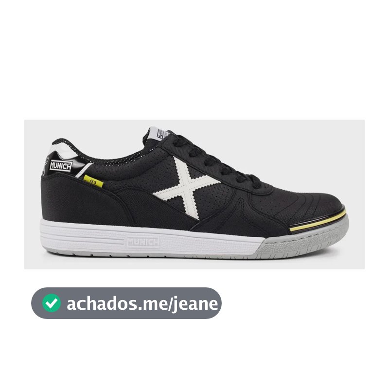 Chuteira Tênis De Futsal Munich G3 Profit Salão Original Pro Preto/branco 42 Br