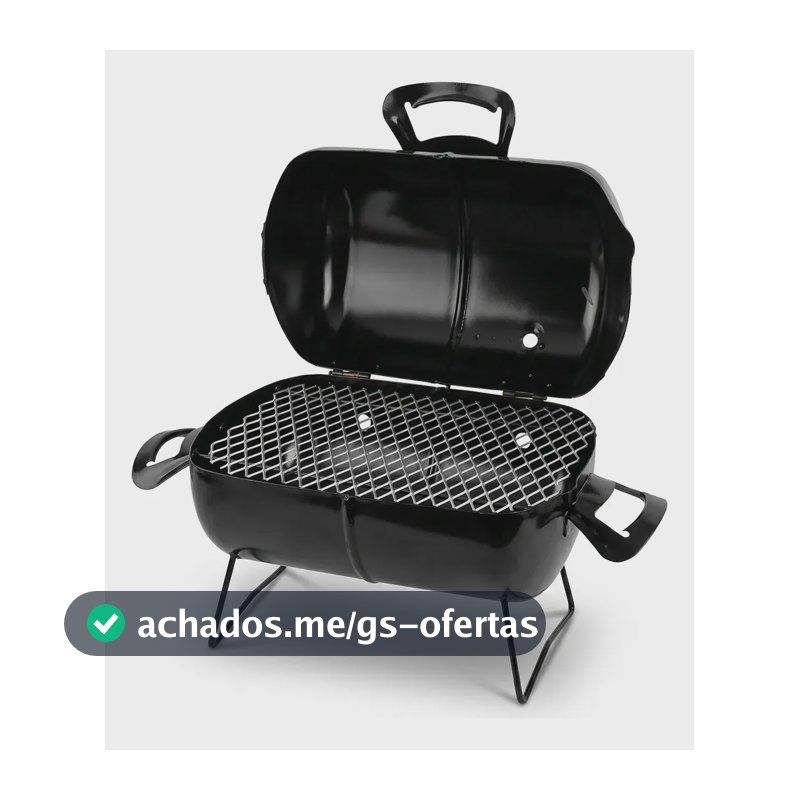 Churrasqueira Bafinho Tambor Portátil Com Grelha Churrassco Preto