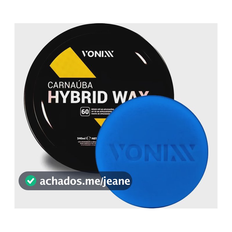 Cera Em Pasta Híbrida Carnaúba Hybrid Wax 240ml Vonixx