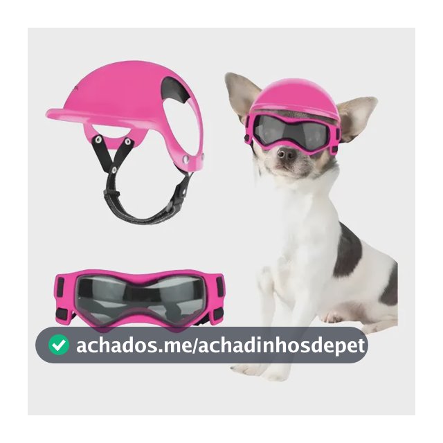 Capacete Motocicleta Pet Com Óculos De Sol Para Cães Uv