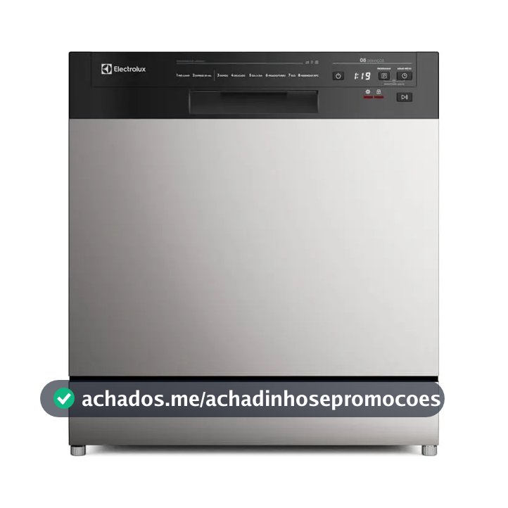 Lava-Louça Electrolux 8 Serviços Inox com Programa Lava & Seca 50 minutos LS08E Display Digital