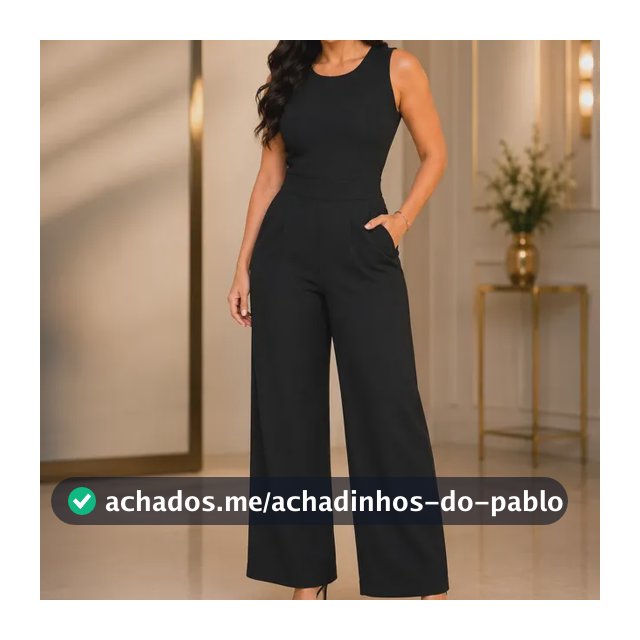 Macacão Social Feminino Elegante Elastex Acinturado