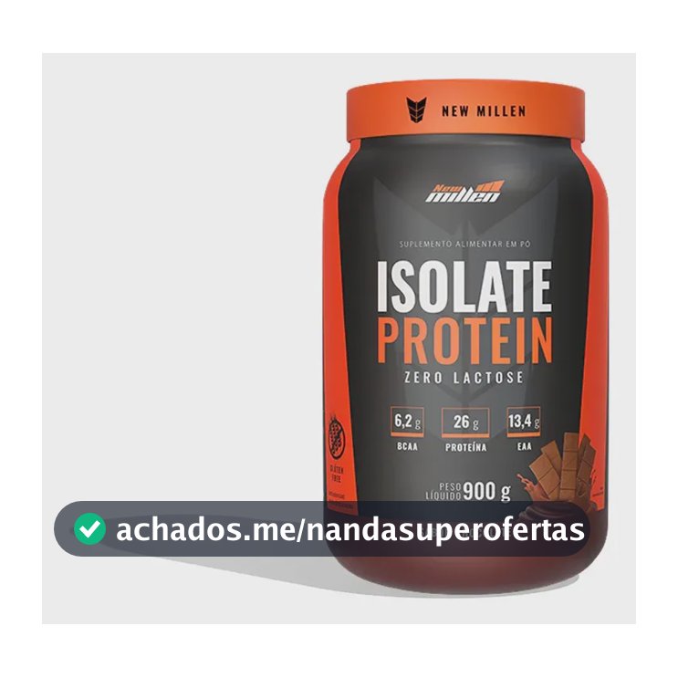 Proteína New Millen Premium Whey Isolado Isolate em pó sabor Chocolate x 900g