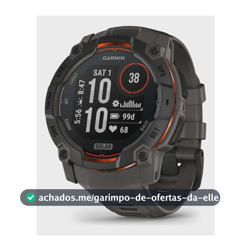 Relógio Monitor solar Garmin Instinct 3 de 50 mm Preto