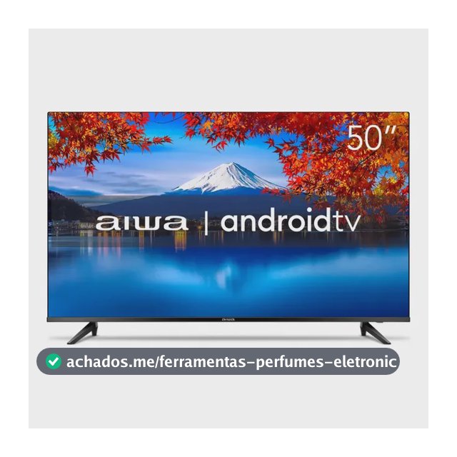 Smart TV AIWA 50” Android 4K Borda Ultrafina HDR10 Dolby Áudio AWS-TV-50-BL-02-A
