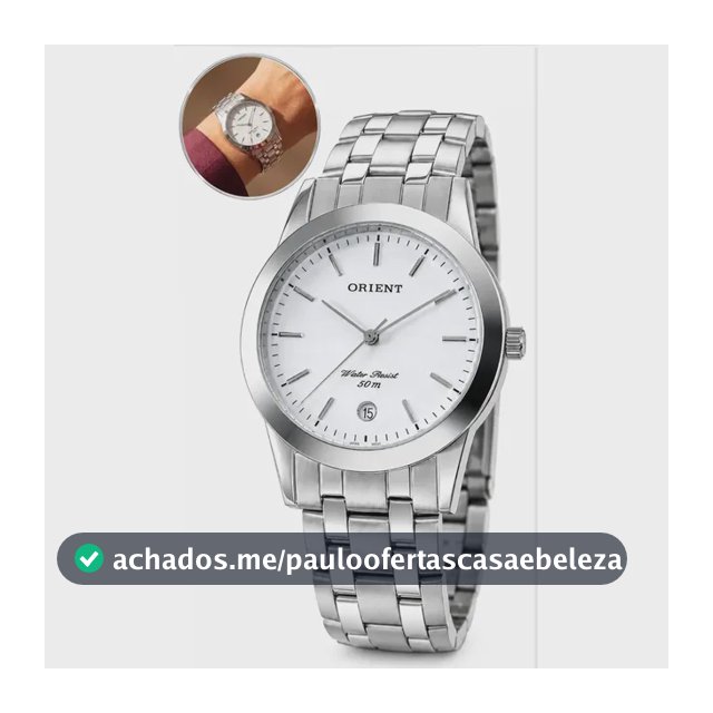 Relógio Orient Masculino MBSS1004A Prata Analógico Aço Inoxidável