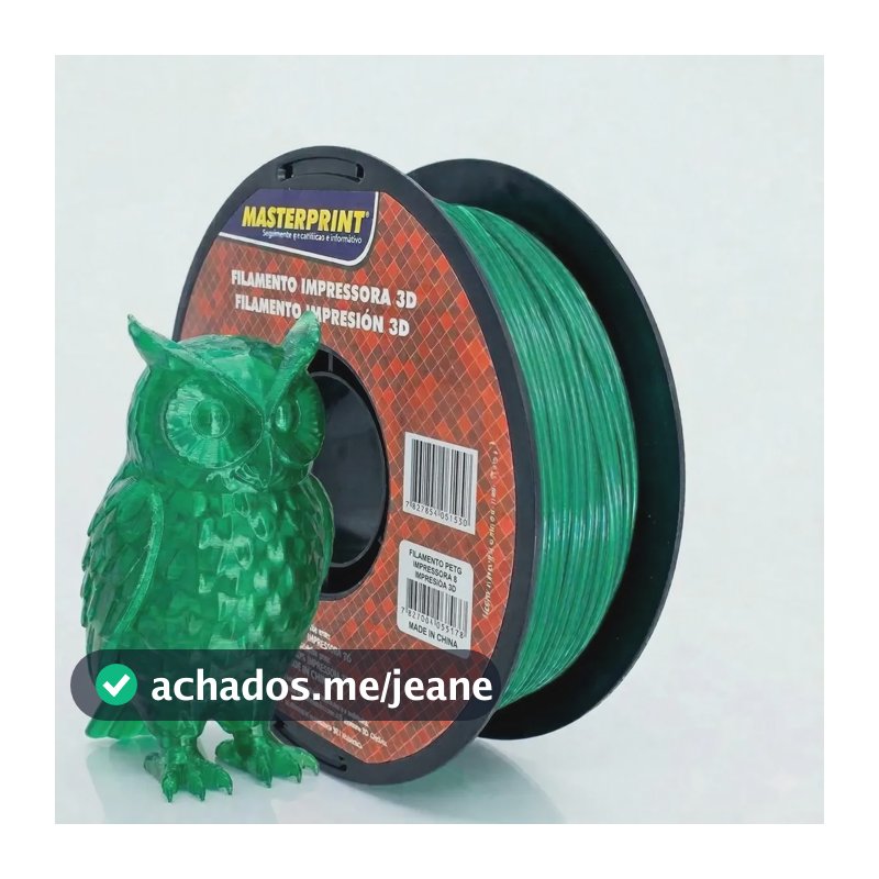 Filamento 3d Masterprint Petg 1.75mm 1kg Cores Cor Translucido Verde
