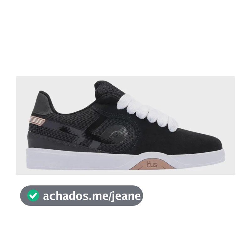 Tênis Skate Ous Imi Série X Masculino Confortável Original Preto/branco Liso 40 Br