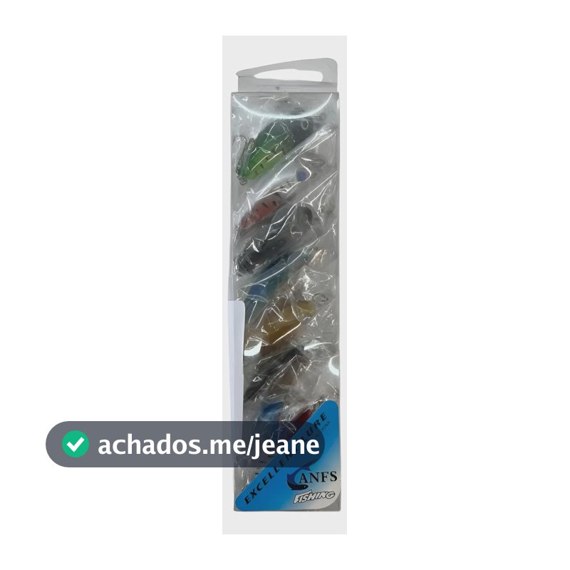 Kit 8 Mini Iscas Artificiais Pesca Meia Água Mini Crank Bait Preto