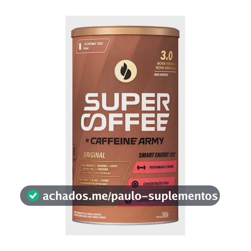 Suplemento en pó Caffeine Army Supercoffee Economic Size Cafeína de SuperCoffee sabor original x 380g