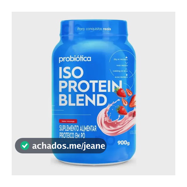 Whey Protein Probiótica Iso Blend Em Pó Sabor Morango X 900g