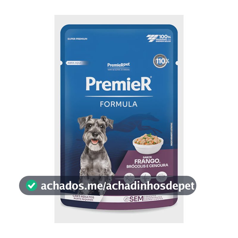 Cx 20 Un Sache Ração Úmida Premier Formula Cães Adultos Pequeno Frango 85g