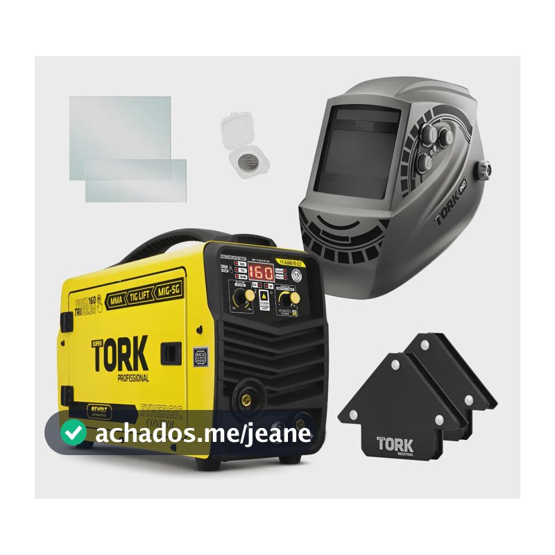 Maquina Solda Inversora Mig 160a Sem Gás Tig Mma Máscara 8k Amarelo 127/220v