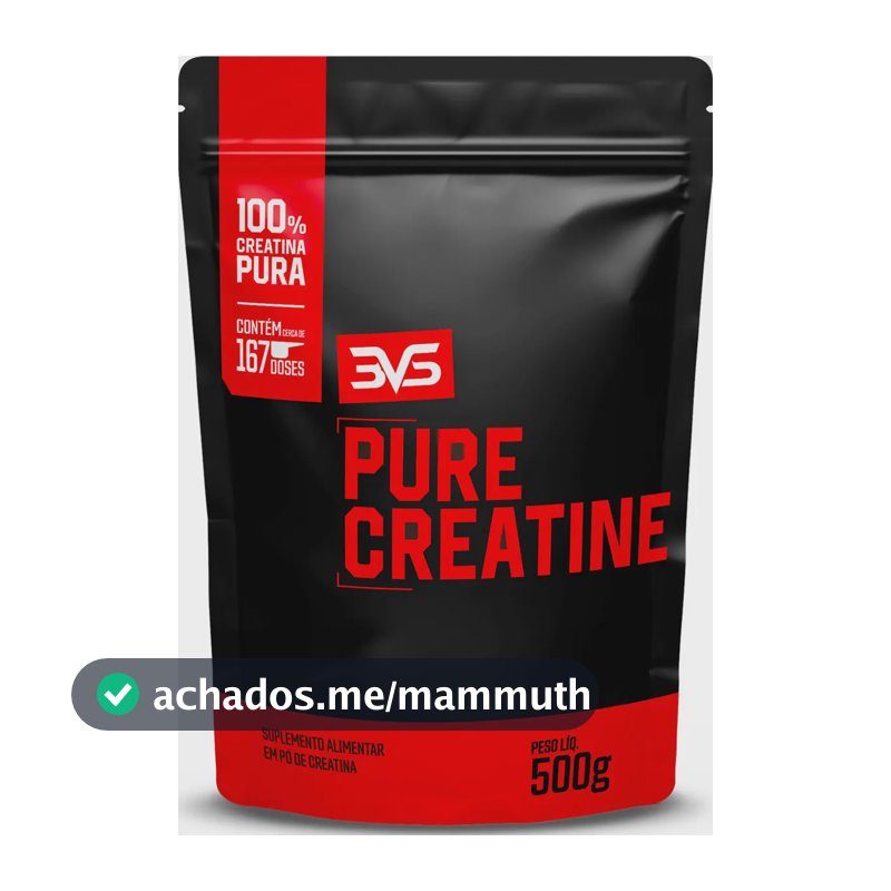 CREATINA MONOHIDRATADA 500g - 100% Pura - 3VS Nutrition