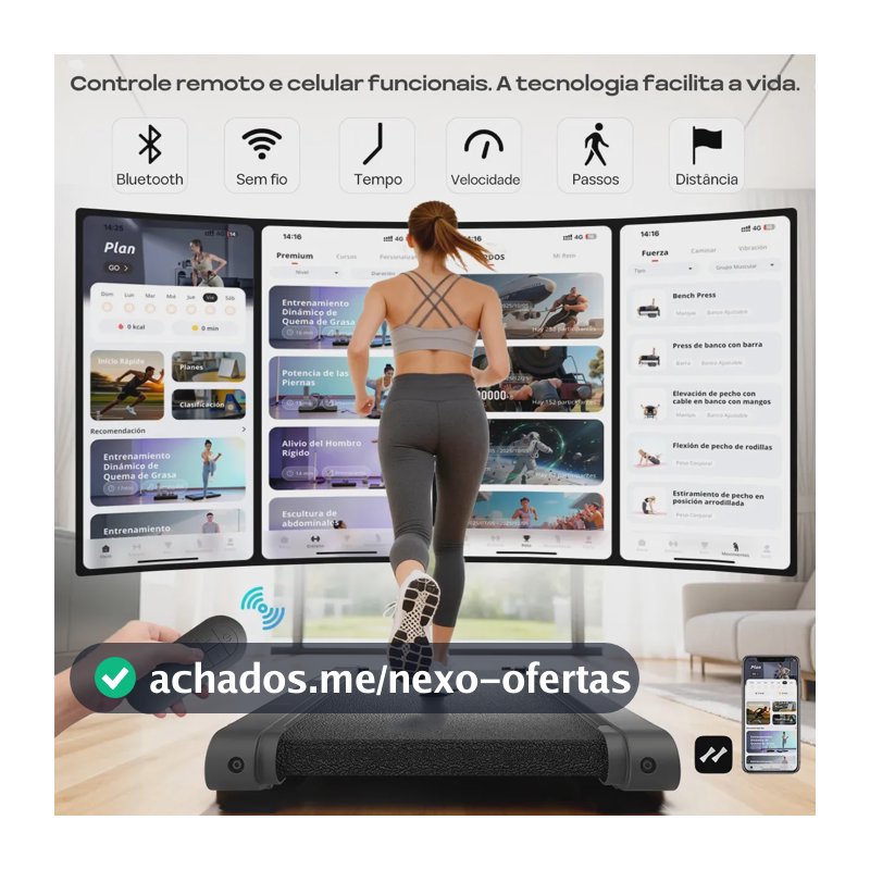 Esteira Elétrica Residencial 3 Em 1 Caminhada Corrida Plataforma Vibratória 2.5Hp Bluetooth Até 120Kg Preta 4 Modos De Vibração Faixa 90X39Cm
