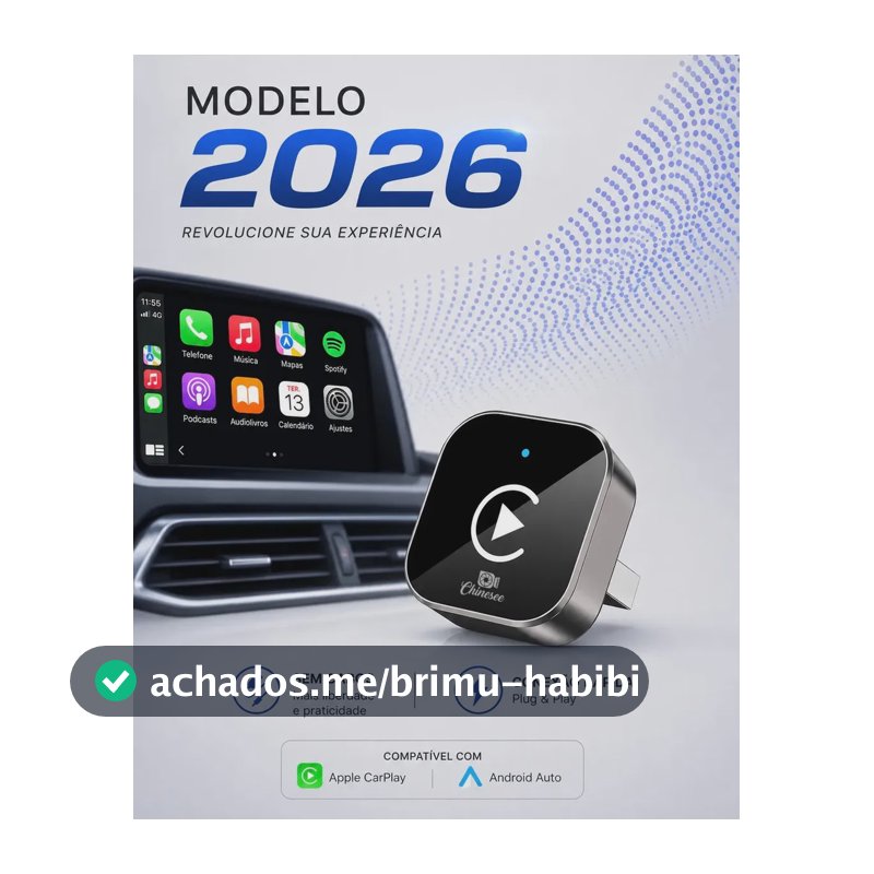 Carplay Adaptador Sem Fio RB Smart slim USB / USB-C Android Auto 2 Em 1 Slim E Potente