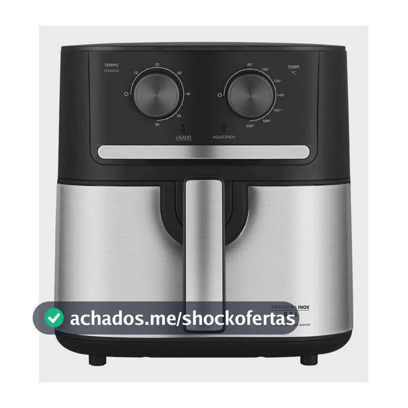 Fritadeira Air Fryer 5,5l Cyclone Preto E Inox Midea