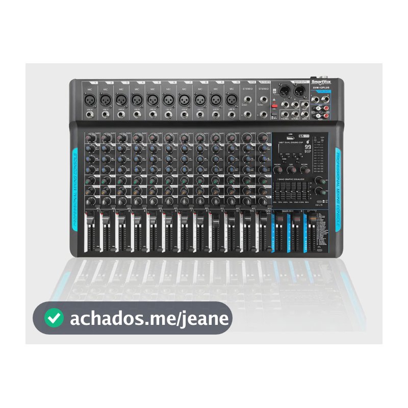 Mesa De Som Profissional Console Misturador 12 Canais Usb