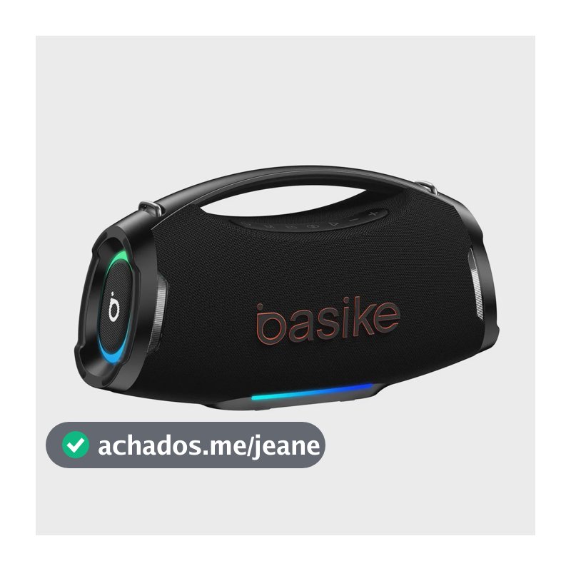 Caixa de Som Portátil Basike Bluetooth 200W Com Graves Reforçados e À Prova D'Água