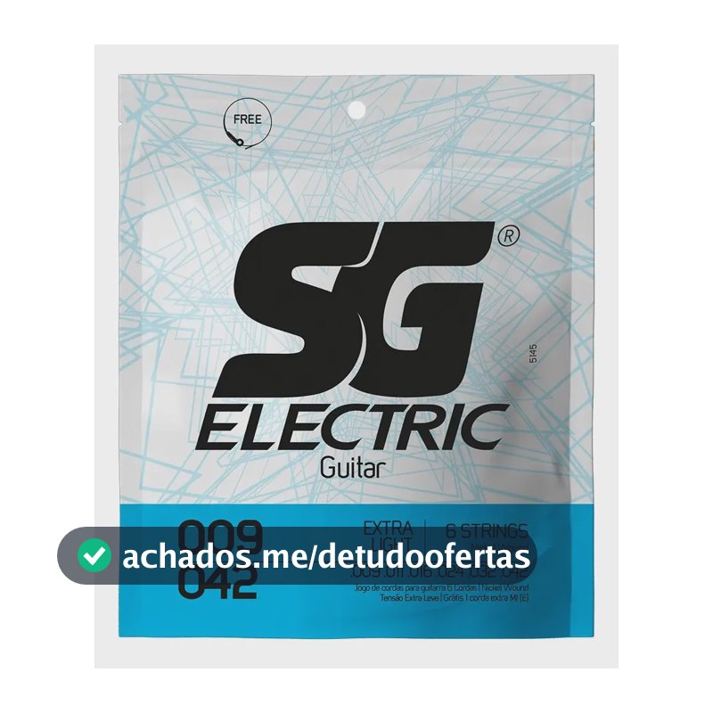 Encordoamento Para Guitarra Elétrica Sg De Níquel Extra Leve 009