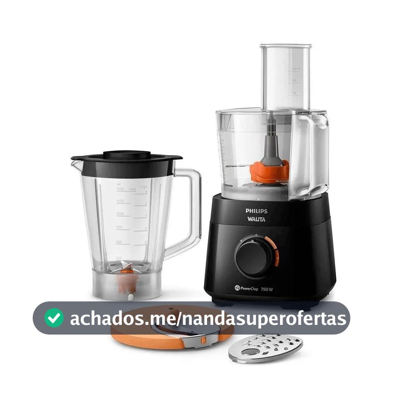Processador Philips Walita powerchop ri7301 750w capacidade 1,5 litros preto