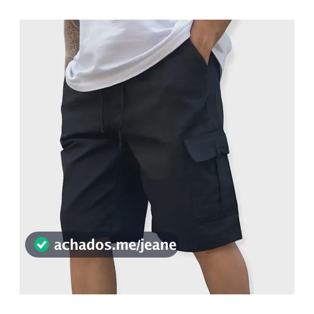 Bermuda Cargo Masculina Skate Larga C/ Elástico Short Adulto