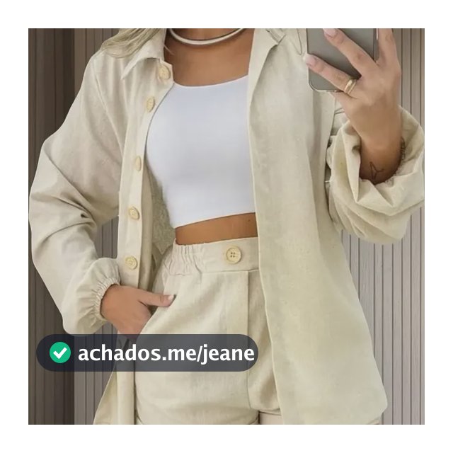 Conjunto Linho Feminino Camisa E Short Linha Premium