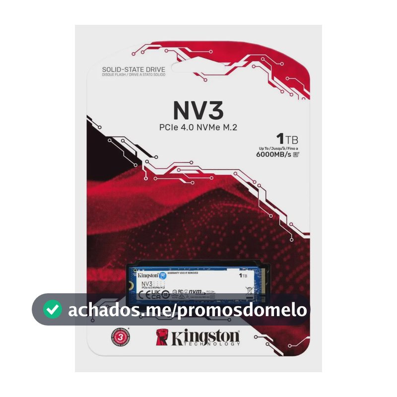 SSD Kingston NV3 1TB M.2 2280 PCIe 4.0 NVMe 6000 MB/s