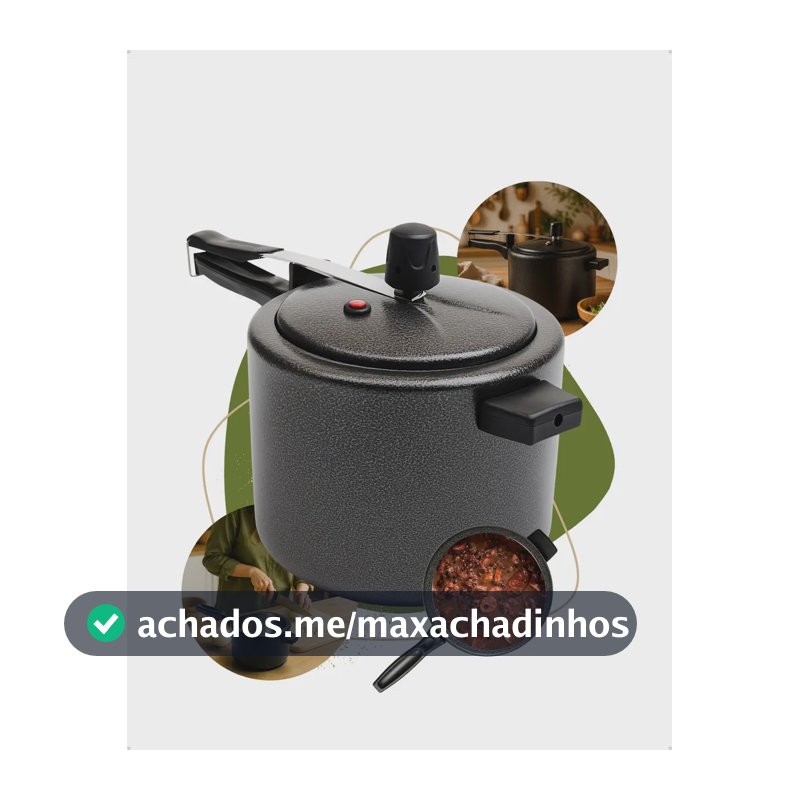 Panela de pressão 4,5 litros Alumínio Preta Segura Reforçada Cozimento Rápido Econômica Fechamento Interno