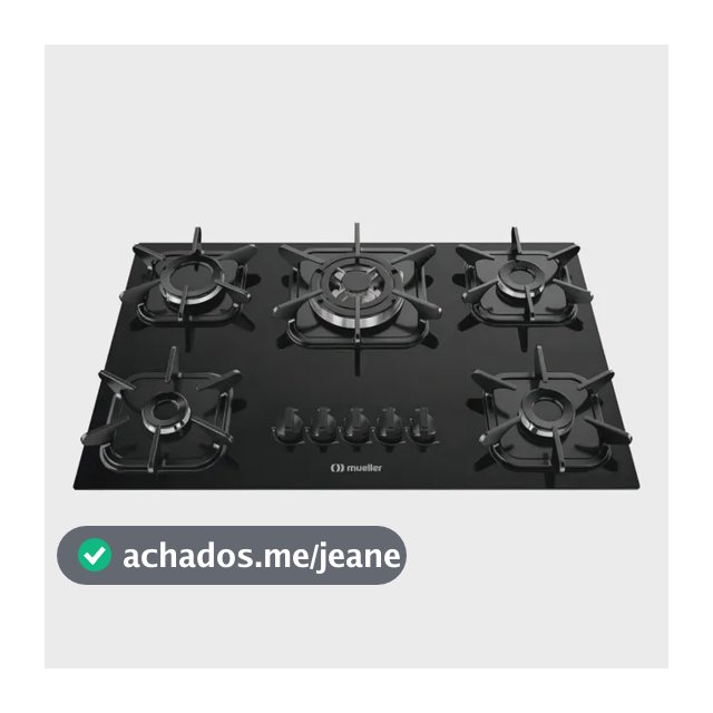 Cooktop Mueller 5 Bocas Preto Com Queimador Tripla Chama G5