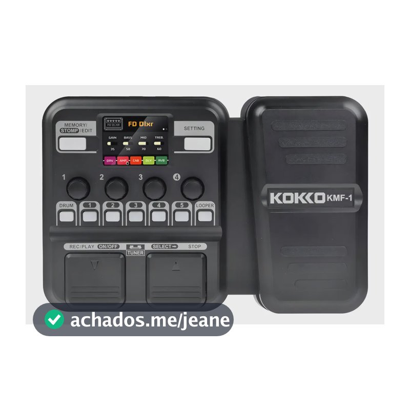 Pedal Guitarra Kokko KMF1 Multiefeitos 59 Efeitos LCD Preto