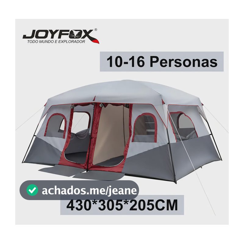 Barraca de Camping Familiar 10 Pessoas Impermeável 1000mm 430x305x205cm Joyfox