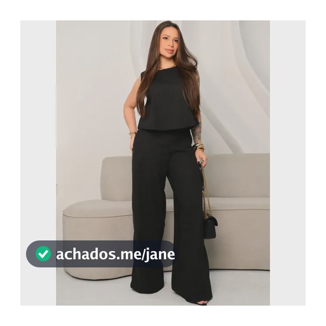 Conjunto Alfaiataria Calça Pantalona E Cropped Linho