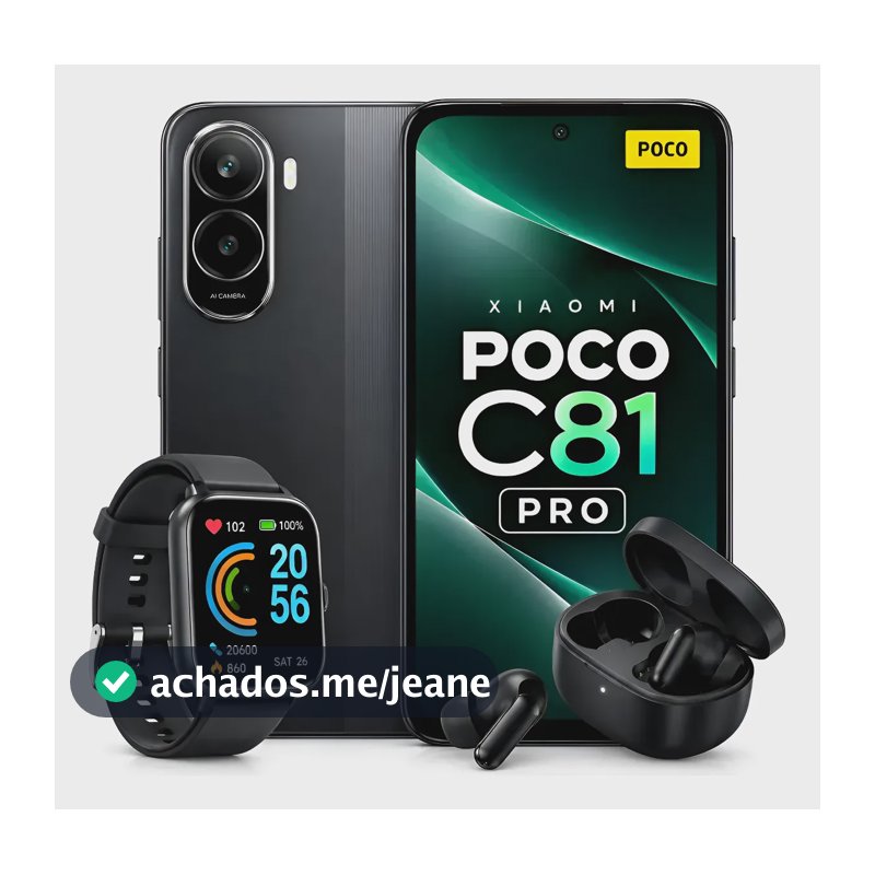 Celular Xiaomi Poco C81 Pro 128gb Dual Chip +nf +brinde Top1 Preto