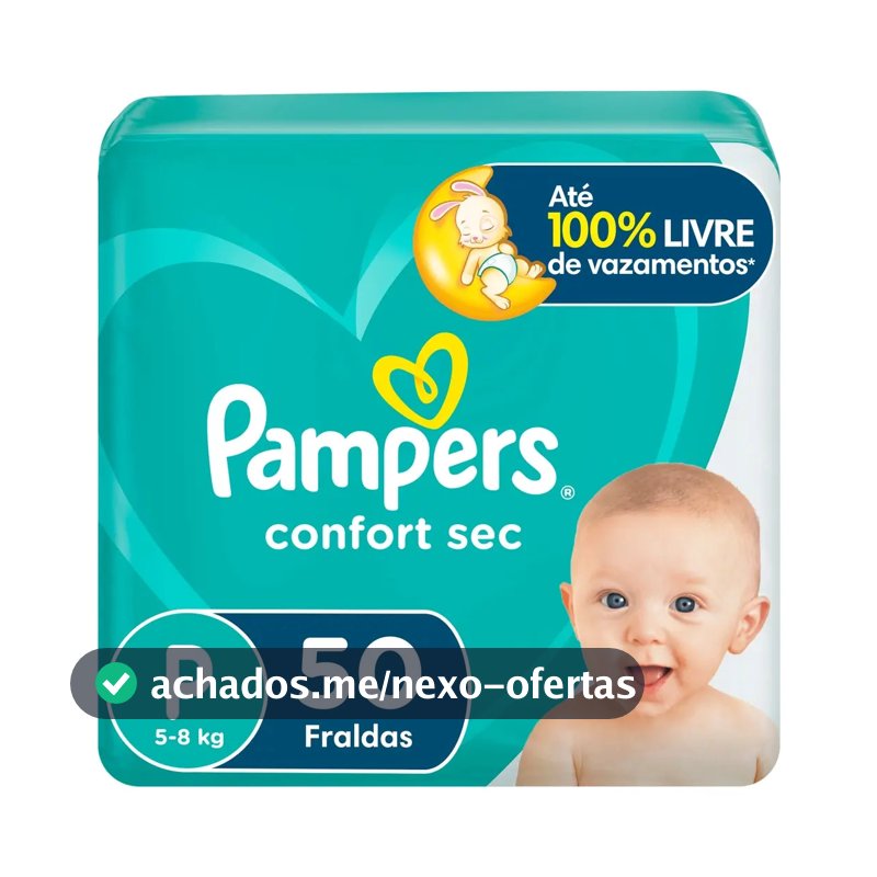 Fralda Pampers Confort Sec P 50 unidades