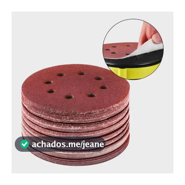 Disco de Lixa 76pcs com Velcro 125mm 5 Polegadas 8 Furos Grão 60 a 600 para Lixadeira Roto Orbital Desoon