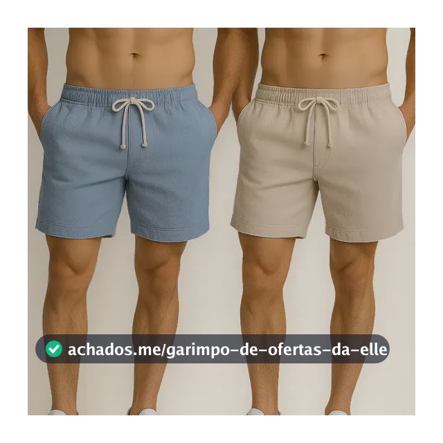 Kit 2 Shorts Linho Masculina Bermuda Estilo Mauricinho Leve