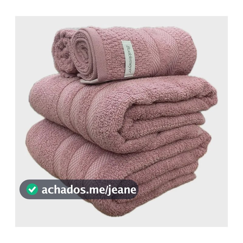 Jogo Toalha Banho Buddemeyer Vanilla Cor Rosa Extra Soft Algodão 4pçs